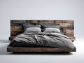 Doppelbett Holz 200x180x78 cm braun - rustikales Plattform Design