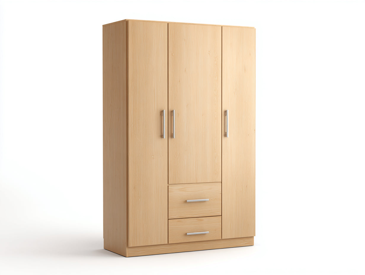 Kleiderschrank - Holz-Metall - 150x55x200 cm - Natur - modernes Design