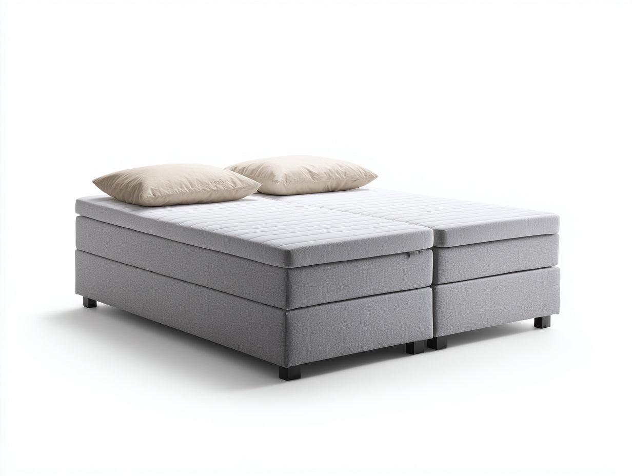 Doppelbett Stoff 200x180x62 cm grau - modernes Boxspring Design