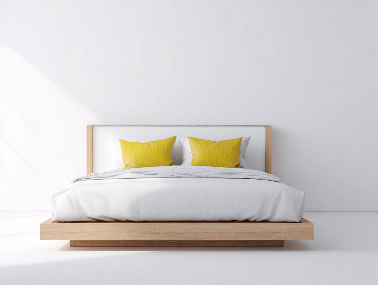 Doppelbett Holz 210x185x95 cm - Naturholz-Weiss - Fuer Schlafzimmer - Modernes Design