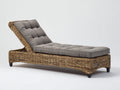 Sonnenliege Polyrattan Geflecht 198x72x86 cm - Natur-Grau - verstellbare Rückenlehne