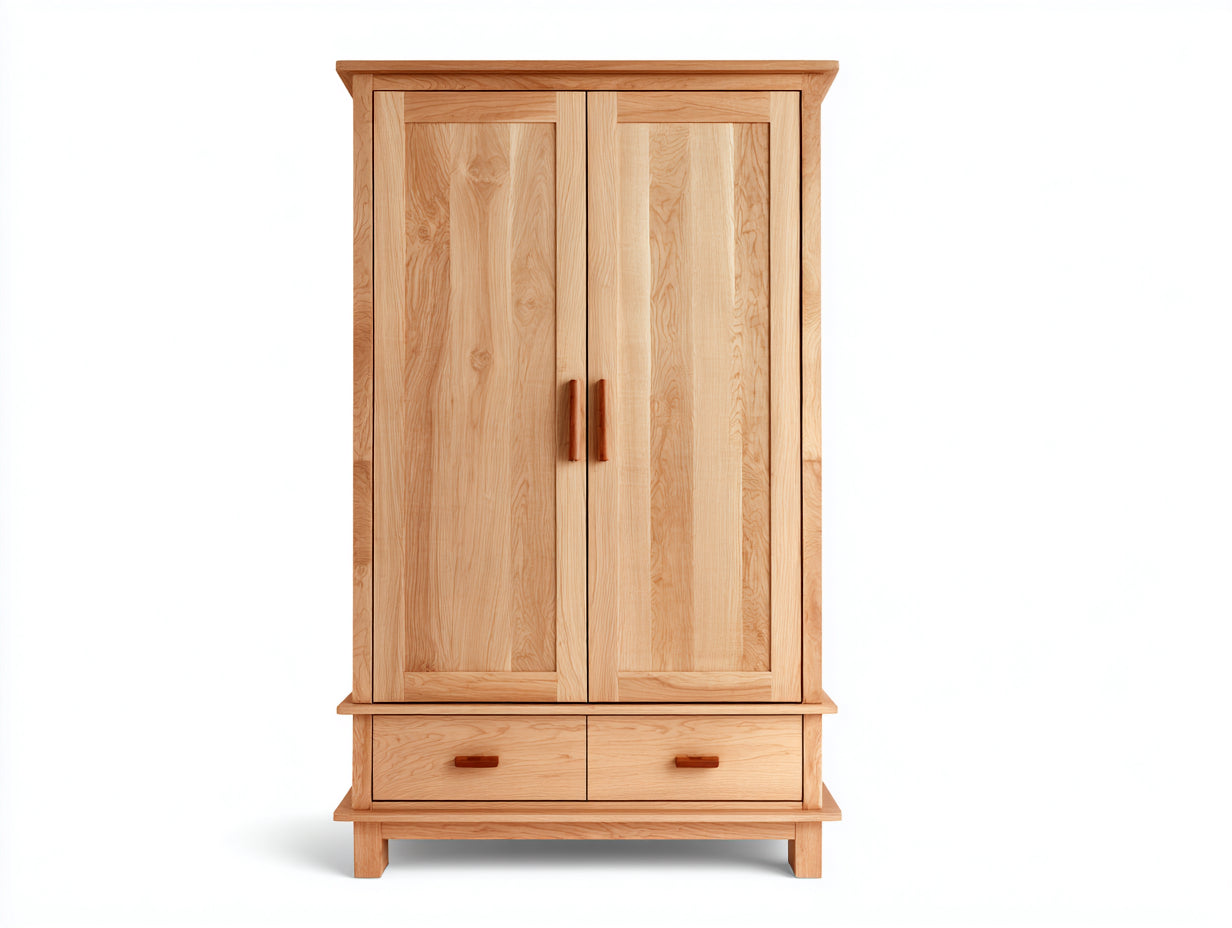 Kleiderschrank Massivholz 115x55x190 cm - Naturholz - Für Schlafzimmer - Klassisches Design