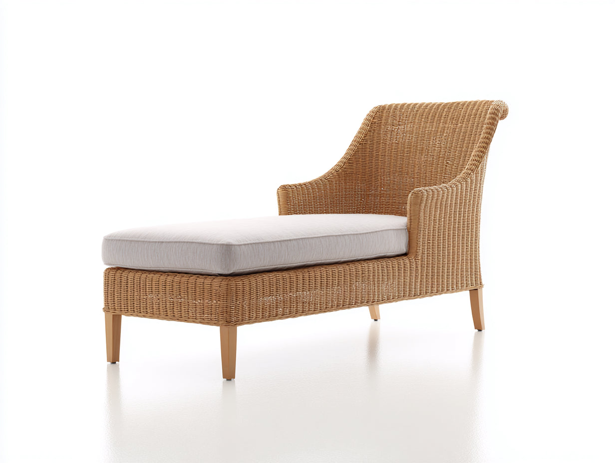 Sonnenliege Polyrattan 170x68x84 cm - Natur-Beige - Für Garten - Klassisches Design