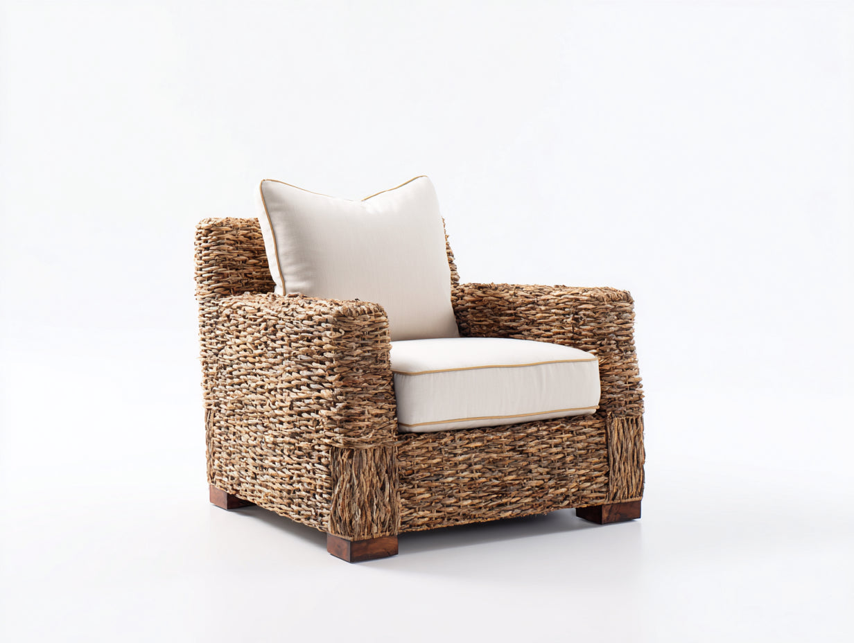 Polyrattan Gartensessel Rattanoptik 86x82x74 cm - natur creme - breite Armlehnen