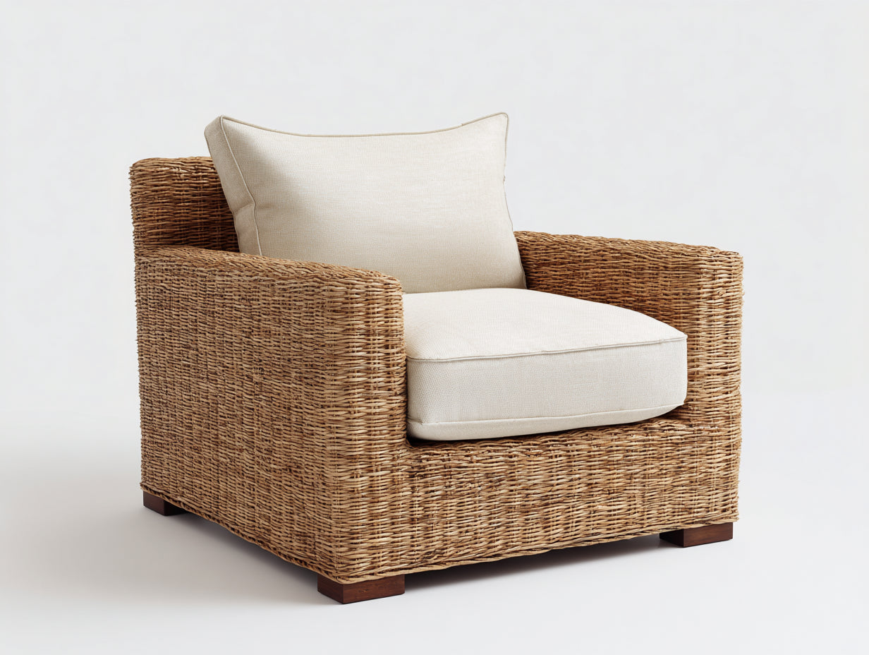 Polyrattan Gartensessel 90x85x78 cm - Natur-Beige - Für Garten - Modernes Design