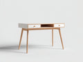 Schreibtisch - Holz-Metall - 120x55x78 cm - Weiß-Natur - modernes Design