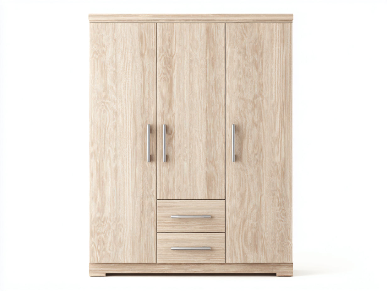 Kleiderschrank Holzwerkstoff 130x55x190 cm - Helle Eiche - Für Schlafzimmer - Modernes Design