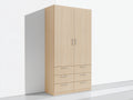 Kleiderschrank - Holz-Metall - 120x55x200 cm - Natur - modernes Design