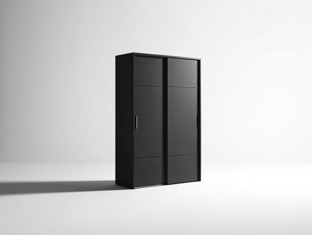 Kleiderschrank Holzwerkstoff 120x60x200 cm - Schwarz - Für Schlafzimmer - Modernes Design