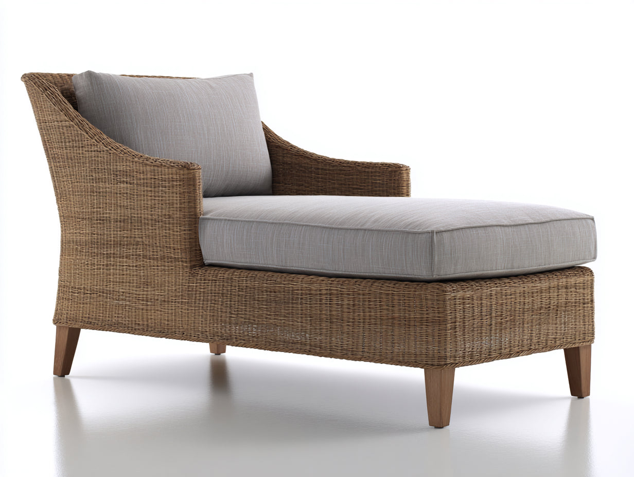 Sonnenliege Polyrattan 185x78x88 cm braun-grau - modernes Komfort Design