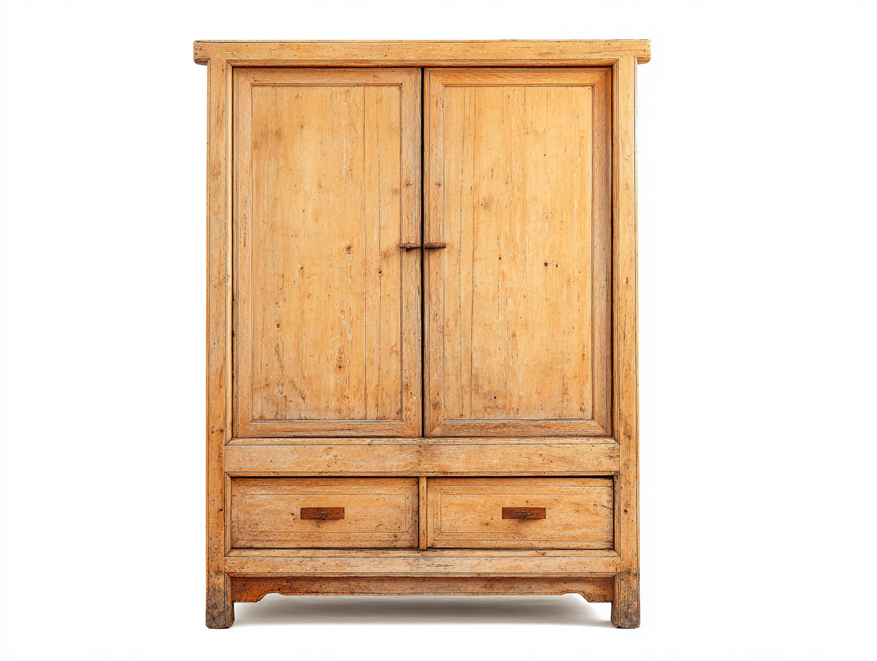Kleiderschrank Massivholz 115x55x180 cm braun - rustikales Design